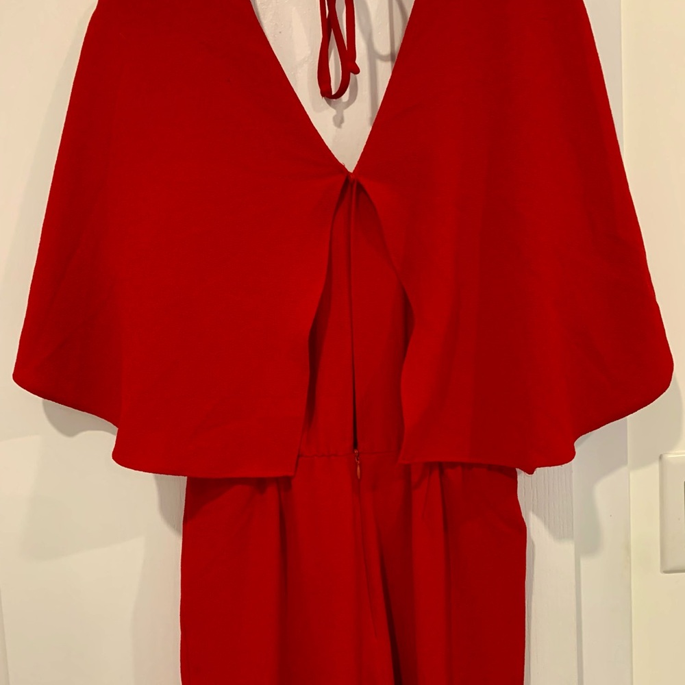ZARA Red Wide Leg Jumpsuit - Picture 4 of 5